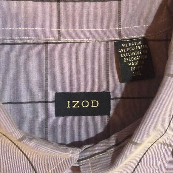 Men’s Izod lavender Short sleeve button top 2XL - Picture 4 of 5